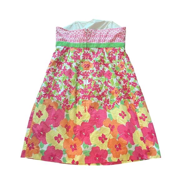LILLY PULITZER Womens Strapless Floral DRESS - Size 4- PINK Print - Picture 2 of 4